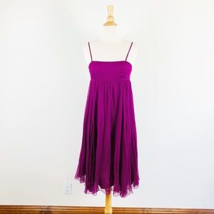 Anthropologie Saja fuchsia silk dress